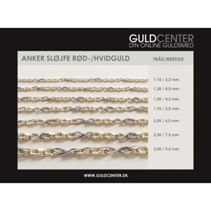 Ankerschlaufen-Halskette aus 14kt Gold/Weißgold 3729250338
