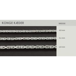 King-Halskette aus silber. Erhältlich in verschiedenen Größen und Längen