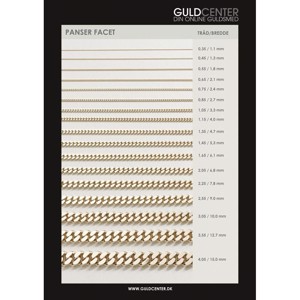 Panser facet Halskette aus 8 Karat Gold. SPARE 15%