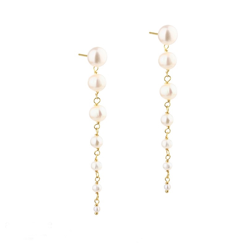 Aqua Dulce - Peachy Earhook in vergoldetem Sterlingsilber