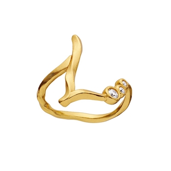 Alphabet Ring aus Vergoldet Silber mit dem Buchstaben L von Maanesten