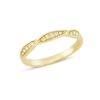 Lilienblatt - Ring aus 14 Karat Gold mit Diamanten von insgesamt 0,15 Karat