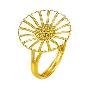 Lund Copenhagen Marguerite Ring - 18mm weiß vergoldet
