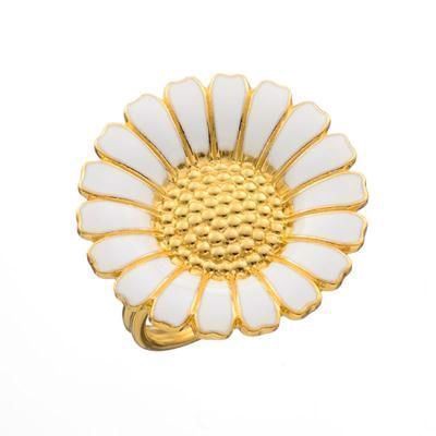 Lund Copenhagen Marguerite Ring - 25mm weiß vergoldet