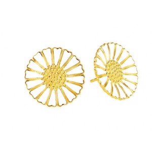 Lund Copenhagen Marguerite Ohrstecker - weiß vergoldet 18mm