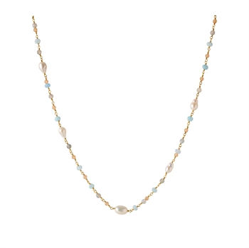 Pernille Corydon - Mellow Blue Halskette in vergoldetem Silber