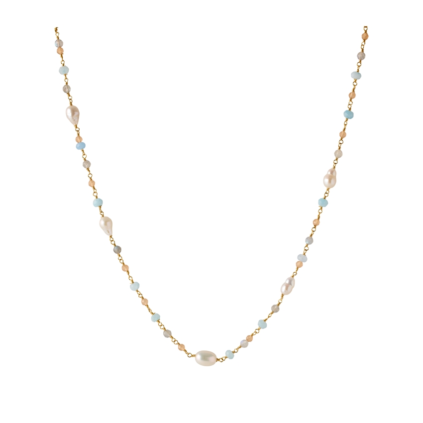 Pernille Corydon – Mellow Blue Halskette in vergoldete silber