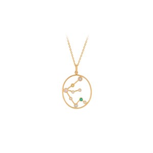 Pernille Corydon - Sternzeichen Halskette Aquarius in vergoldete silber