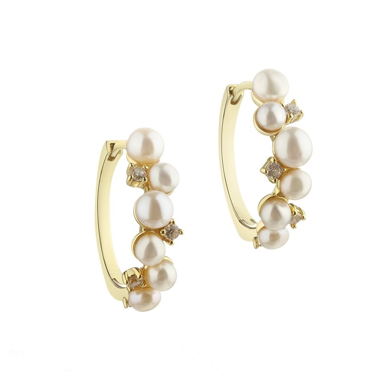 Aqua Dulce - Peachy Earhook in vergoldetem Sterlingsilber