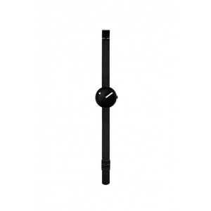 Picto Uhr - Schwarzes Zifferblatt, mattes IP-Stahlnetzarmband - 30 mm - 43360-1012
