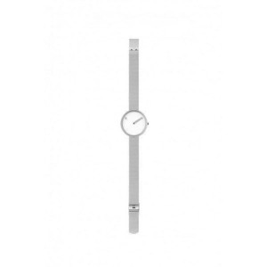 Picto Uhr - Weißes Zifferblatt, mattes Stahlnetzarmband - 30 mm 43363-0812