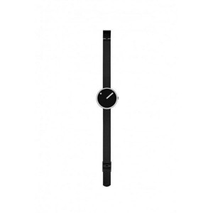 Picto Uhr - Schwarzes Zifferblatt, mattes IP-Stahlnetzarmband - 30 mm - 43369-1012