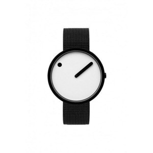 Picto Uhr - Weißes Zifferblatt, mattes IP-Stahlarmband - 40 mm - 43379-1020