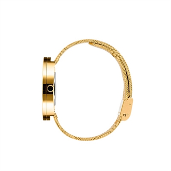 Picto Uhr - schwarzes Zifferblatt, goldenes armband