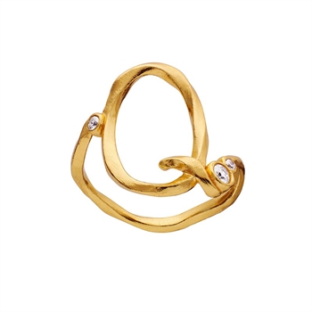 Alphabet Ring aus Vergoldet Silber mit dem Buchstaben Q von Maanesten