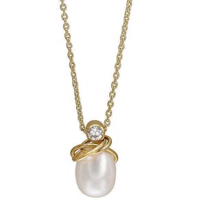 Rabinovich Magic Circles - Vergoldete Halskette mit weißer Perle und Zirkon 32520101