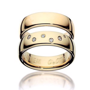 Ringe aus 8-14 kt Rotgold - mit Steinbock-Sternbild in Diamanten