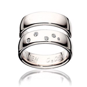 Silberne Ringe mit Taurus-Sternbild in Diamanten