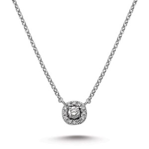 Sofia Diamant-Halskette - 14 Karat Weißgold mit 0,14 Karat Diamanten