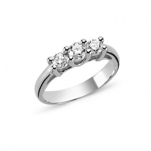 14 kt. Tria Ring aus Weißgold mit Diamanten von 0,16-0,64 ct.