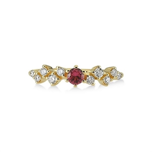 Ring aus 14-karätigem Gold mit funkelndem rosa Turmalin | A2120 TU 016