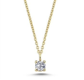 The One Diamantanhänger in 14 kt. Gold mit insgesamt 0,13 - 0,38 Karat