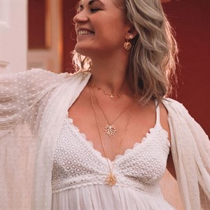 Mie Moltke X Izabel Camille - Halskette in vergoldete silber mit Lotusblume s20440gs45