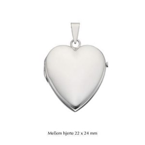 Herz-Medaillon in Silber - Medium 22x24