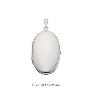 Blanko Oval Medaillon in Silber - klein 17x25