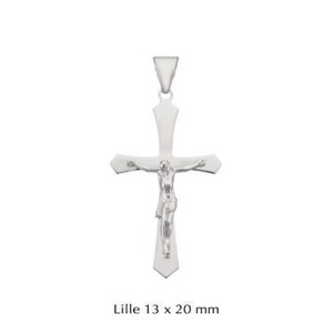 Kreuz-Anhänger mit Jesus in Silber - Klein 13x20