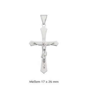 Kreuz-Anhänger mit Jesus in Silber - Medium 17x26