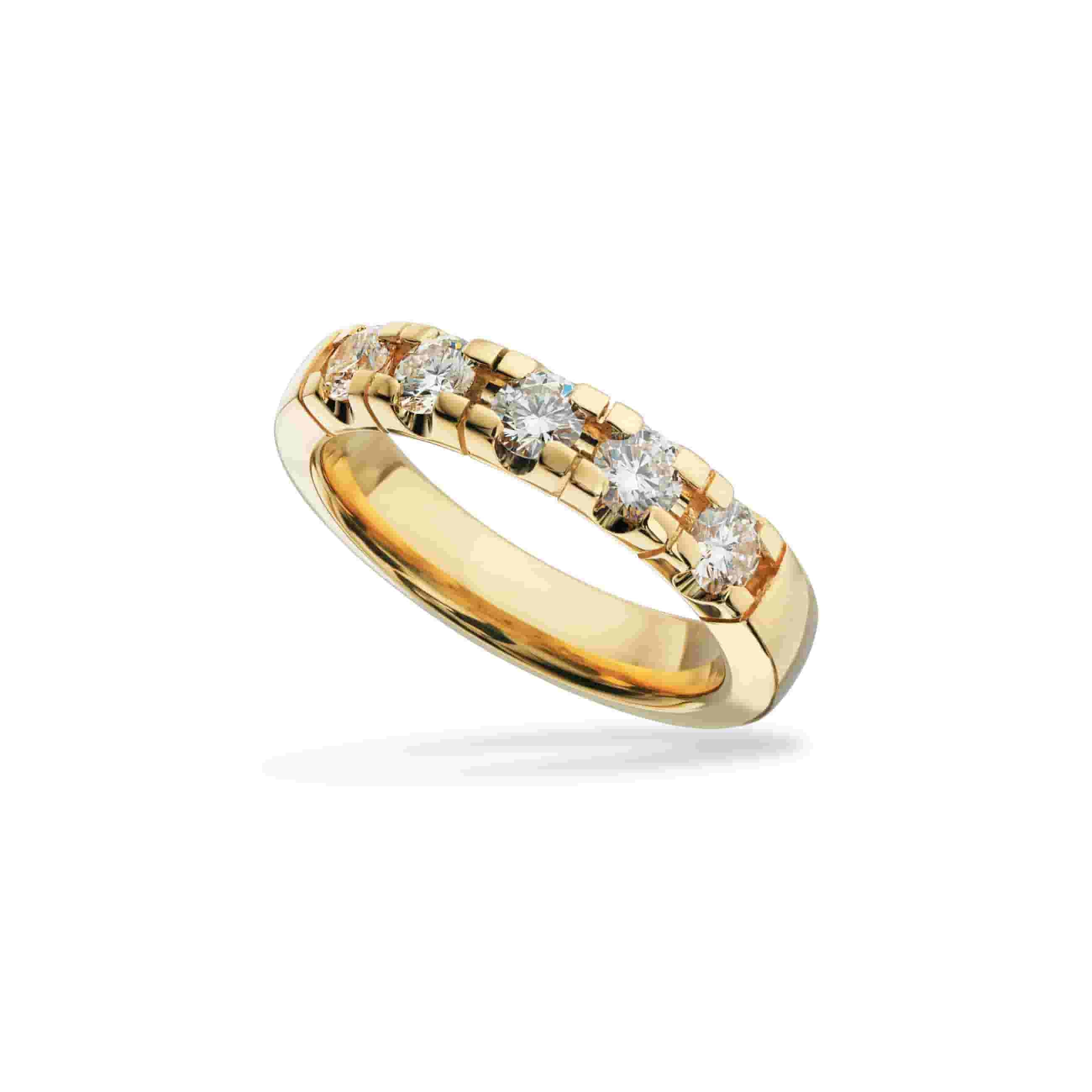 Scrouples - Grace Alliance Ring aus 14kt Gold mit insgesamt 5x0,15ct.
