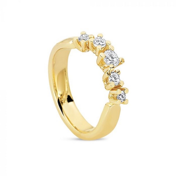 Diamant Twist Ring aus 14 Karat Gold mit Diamanten