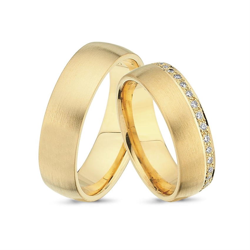 Nuran - Trauringe in 14 kt Gold mit Brillanten A4062