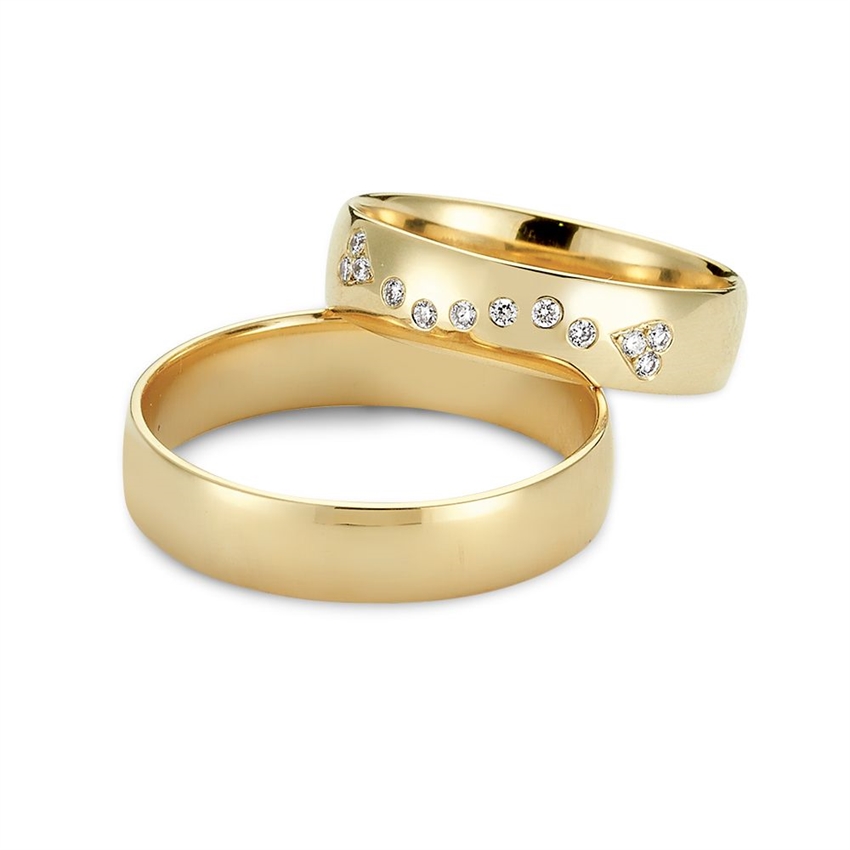 Ringe aus 14 kt Rotgold - 0,12 Karat Diamanten