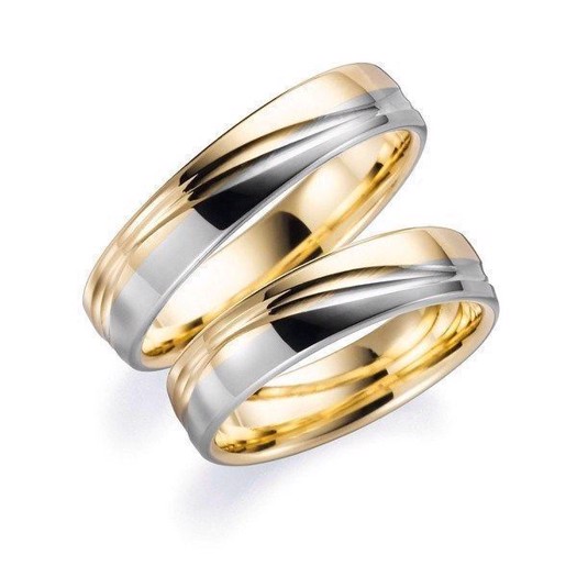 Eheringe - 14 kt Weißgold und Rotgold - 5 mm 1000-5