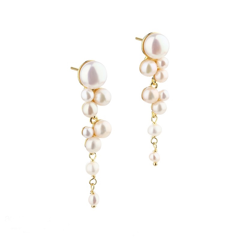 Aqua Dulce - Peachy Earhook in vergoldetem Sterlingsilber