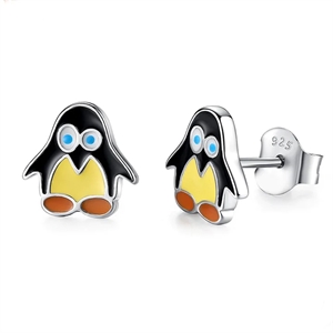 Kinderohrringe in silber mit Pinguin | BB13179