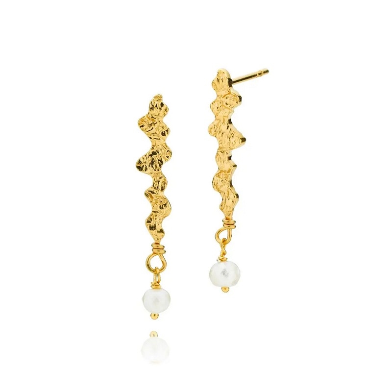 Izabel Camille - Coco Ohrringe in vergoldetem Silber mit Perle**